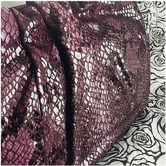 Brighton Purple Nolita Python Embossed Leather Shoulder Bag With Dust Bag NWT - Picture 7 of 14